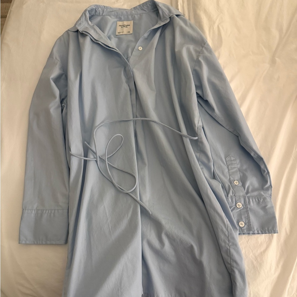 Abercrombie & Fitch Light Blue Mini Shirt Dress